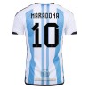 Maglia ufficiale Argentina Maradona 10 Casa Mondiali 2022 per Uomo